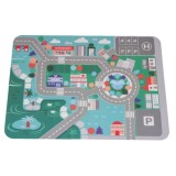 JOKO Sada Drevené Kocky Mesto 115ks + Penová Puzzle Podložka s Cestami + Vkladačka