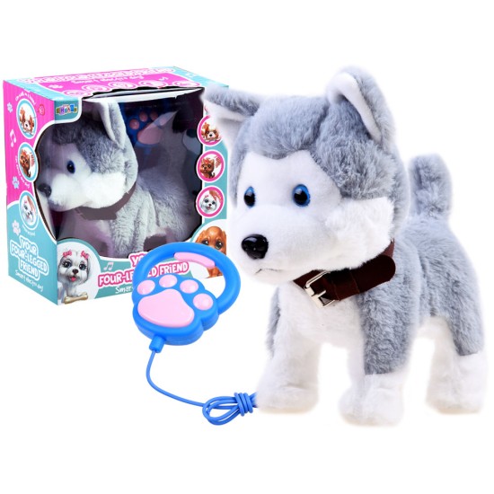 JOKO Interaktívny Psík HUSKY na dotyk so zvukom + vodítko