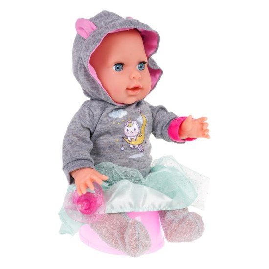 JOKO Interaktívna Bábika Yale Baby, pije, ciká, hovorí, červená sa + lekárska sada, ružová