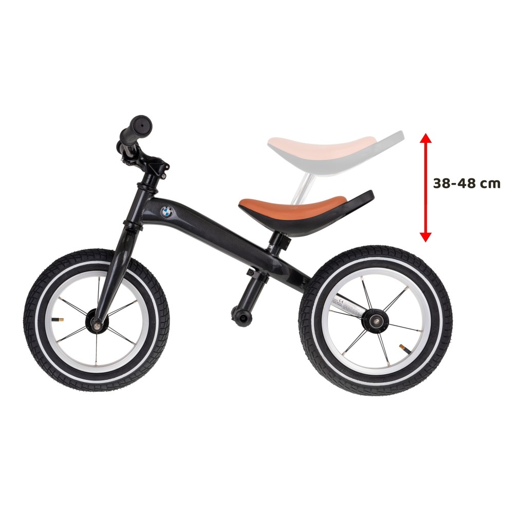 RASTAR Detské Kovové Odrážadlo BMW 12" s nafukovacími kolesami, nosnosť 45kg, tmavo sivé