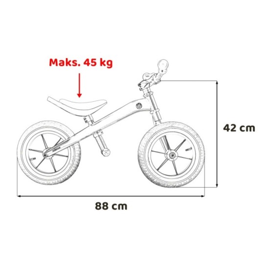 RASTAR Detské Kovové Odrážadlo BMW 12" s nafukovacími kolesami, nosnosť 45kg, tmavo sivé