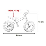 RASTAR Detské Kovové Odrážadlo BMW 12" s nafukovacími kolesami, nosnosť 45kg, tmavo sivé
