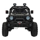JOKO Elektrické autíčko Jeep OFF Road 4x4, penové kolesá, kožené sedadlo, FM rádio, čierne