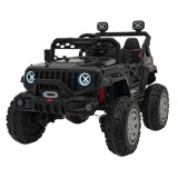 JOKO Elektrické autíčko Jeep OFF Road 4x4, penové kolesá, kožené sedadlo, FM rádio, čierne