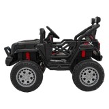 JOKO Elektrické autíčko Jeep OFF Road 4x4, penové kolesá, kožené sedadlo, FM rádio, čierne