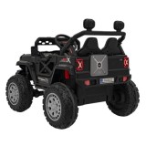 JOKO Elektrické autíčko Jeep OFF Road 4x4, penové kolesá, kožené sedadlo, FM rádio, čierne