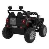 JOKO Elektrické autíčko Jeep OFF Road 4x4, penové kolesá, kožené sedadlo, FM rádio, čierne