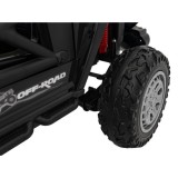 JOKO Elektrické autíčko Jeep OFF Road 4x4, penové kolesá, kožené sedadlo, FM rádio, čierne