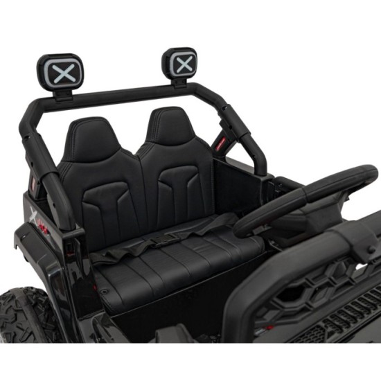 JOKO Elektrické autíčko Jeep OFF Road 4x4, penové kolesá, kožené sedadlo, FM rádio, čierne