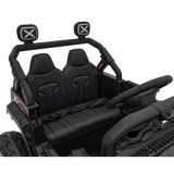 JOKO Elektrické autíčko Jeep OFF Road 4x4, penové kolesá, kožené sedadlo, FM rádio, čierne