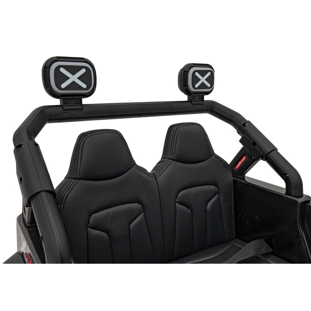 JOKO Elektrické autíčko Jeep OFF Road 4x4, penové kolesá, kožené sedadlo, FM rádio, čierne