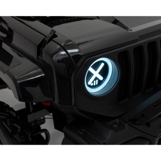 JOKO Elektrické autíčko Jeep OFF Road 4x4, penové kolesá, kožené sedadlo, FM rádio, čierne