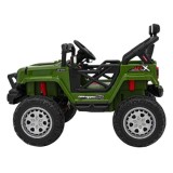 JOKO Elektrické autíčko Jeep OFF Road 4x4, penové kolesá, kožené sedadlo, FM rádio, zelené