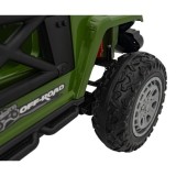 JOKO Elektrické autíčko Jeep OFF Road 4x4, penové kolesá, kožené sedadlo, FM rádio, zelené