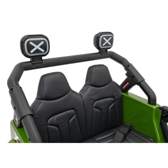 JOKO Elektrické autíčko Jeep OFF Road 4x4, penové kolesá, kožené sedadlo, FM rádio, zelené