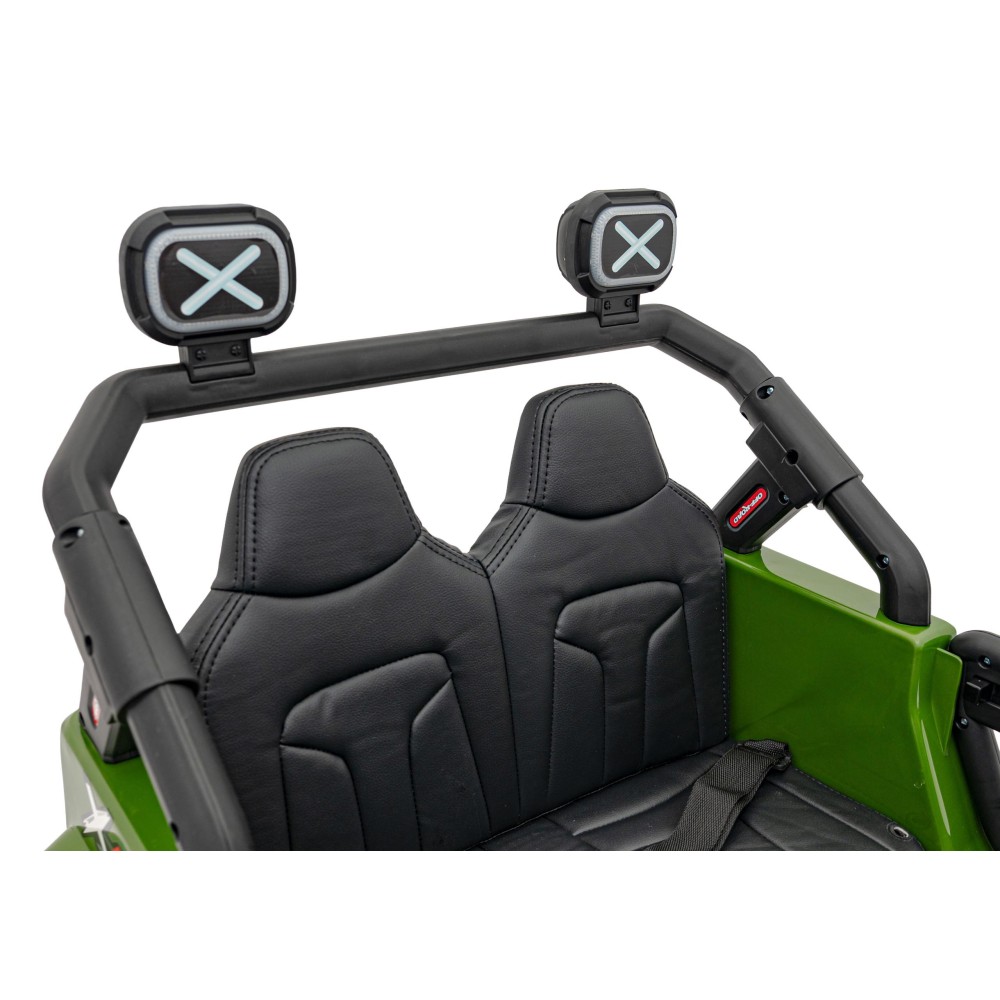 JOKO Elektrické autíčko Jeep OFF Road 4x4, penové kolesá, kožené sedadlo, FM rádio, zelené