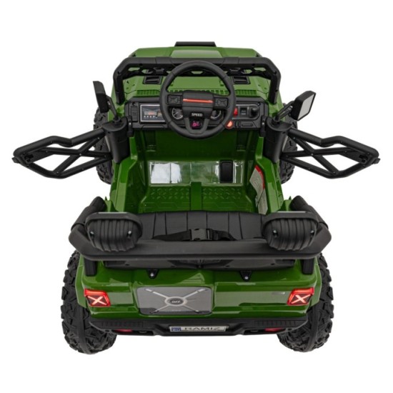 JOKO Elektrické autíčko Jeep OFF Road 4x4, penové kolesá, kožené sedadlo, FM rádio, zelené