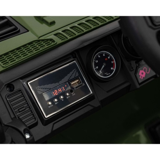 JOKO Elektrické autíčko Jeep OFF Road 4x4, penové kolesá, kožené sedadlo, FM rádio, zelené