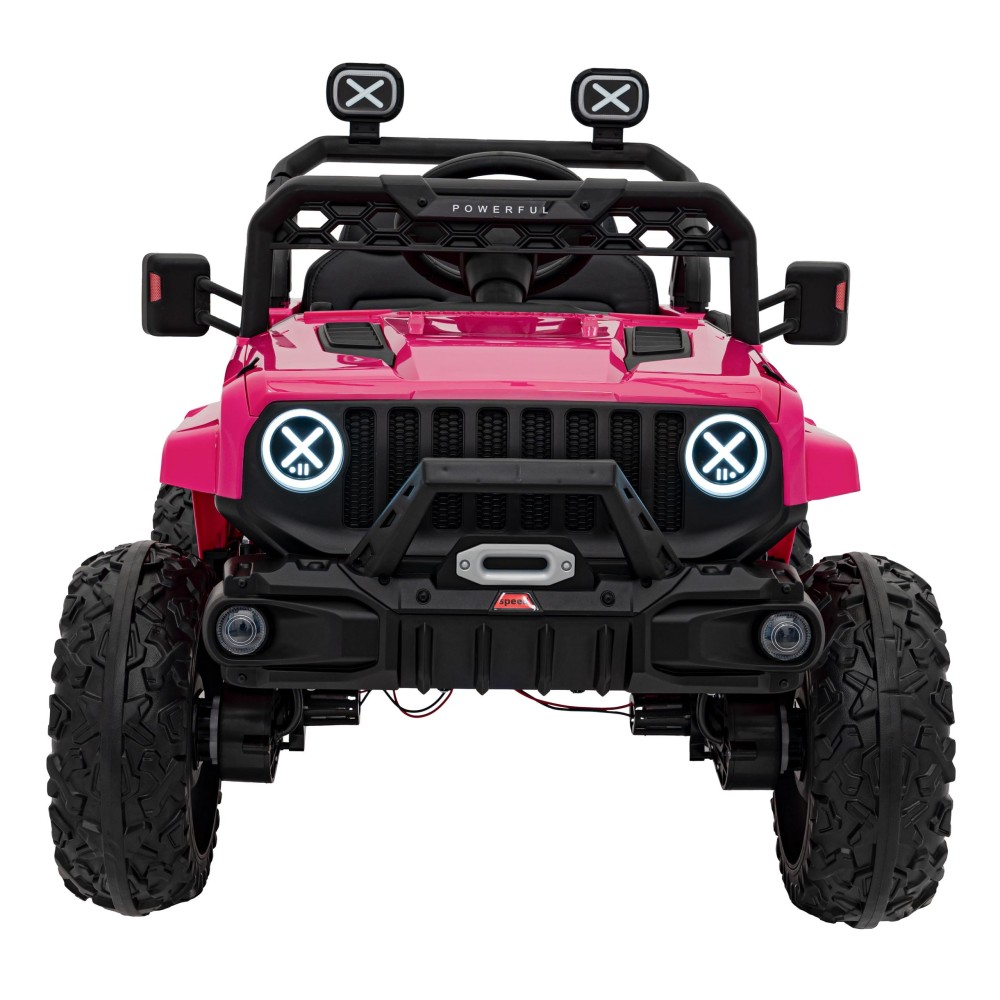 JOKO Elektrické autíčko Jeep OFF Road 4x4, penové kolesá, kožené sedadlo, FM rádio, ružové