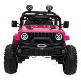 JOKO Elektrické autíčko Jeep OFF Road 4x4, penové kolesá, kožené sedadlo, FM rádio, ružové