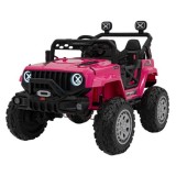 JOKO Elektrické autíčko Jeep OFF Road 4x4, penové kolesá, kožené sedadlo, FM rádio, ružové