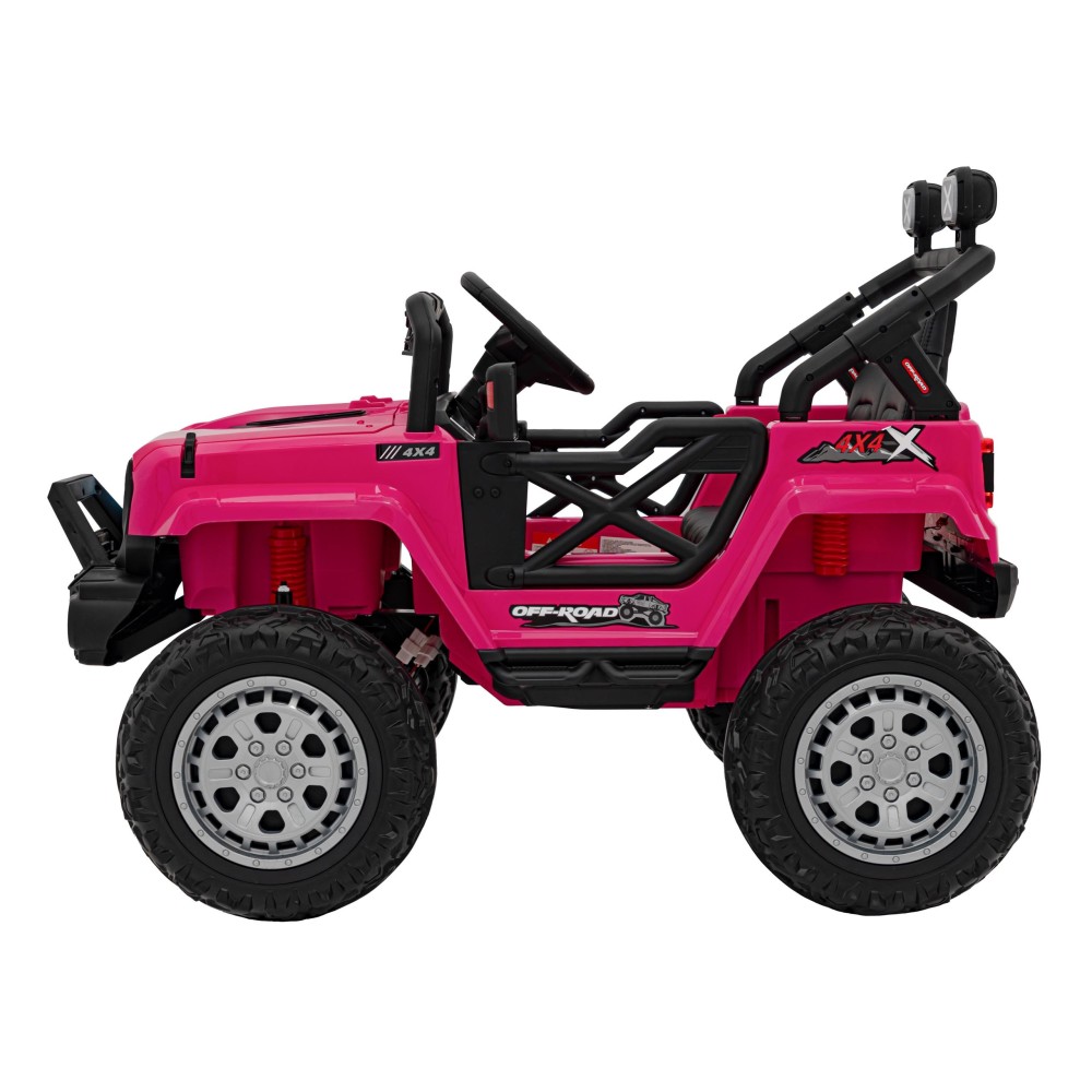 JOKO Elektrické autíčko Jeep OFF Road 4x4, penové kolesá, kožené sedadlo, FM rádio, ružové