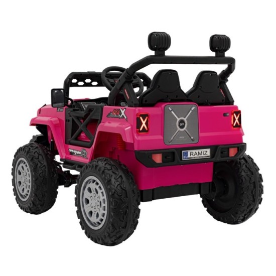 JOKO Elektrické autíčko Jeep OFF Road 4x4, penové kolesá, kožené sedadlo, FM rádio, ružové