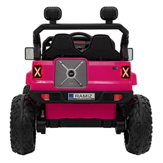 JOKO Elektrické autíčko Jeep OFF Road 4x4, penové kolesá, kožené sedadlo, FM rádio, ružové
