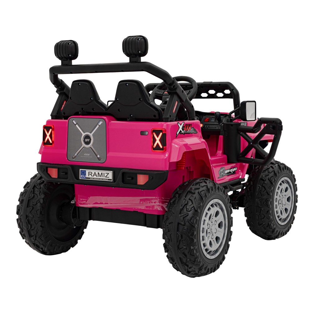 JOKO Elektrické autíčko Jeep OFF Road 4x4, penové kolesá, kožené sedadlo, FM rádio, ružové
