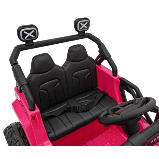 JOKO Elektrické autíčko Jeep OFF Road 4x4, penové kolesá, kožené sedadlo, FM rádio, ružové