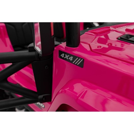 JOKO Elektrické autíčko Jeep OFF Road 4x4, penové kolesá, kožené sedadlo, FM rádio, ružové