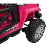 JOKO Elektrické autíčko Jeep OFF Road 4x4, penové kolesá, kožené sedadlo, FM rádio, ružové