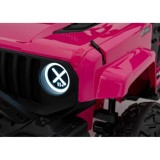 JOKO Elektrické autíčko Jeep OFF Road 4x4, penové kolesá, kožené sedadlo, FM rádio, ružové