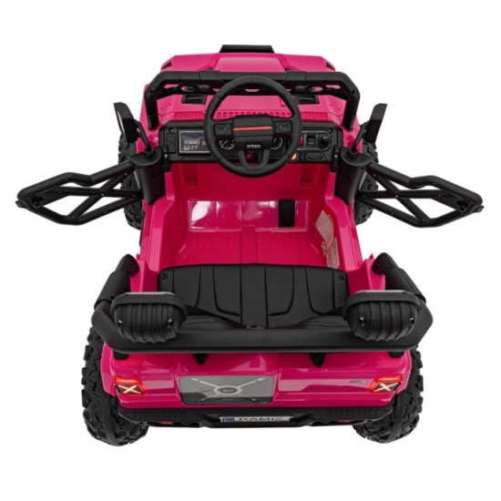 JOKO Elektrické autíčko Jeep OFF Road 4x4, penové kolesá, kožené sedadlo, FM rádio, ružové
