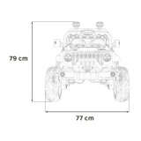 JOKO Elektrické autíčko Jeep OFF Road 4x4, penové kolesá, kožené sedadlo, FM rádio, ružové