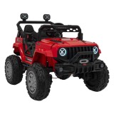 JOKO Elektrické autíčko Jeep OFF Road 4x4, penové kolesá, kožené sedadlo, FM rádio, červené