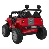 JOKO Elektrické autíčko Jeep OFF Road 4x4, penové kolesá, kožené sedadlo, FM rádio, červené