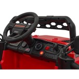 JOKO Elektrické autíčko Jeep OFF Road 4x4, penové kolesá, kožené sedadlo, FM rádio, červené