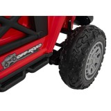 JOKO Elektrické autíčko Jeep OFF Road 4x4, penové kolesá, kožené sedadlo, FM rádio, červené