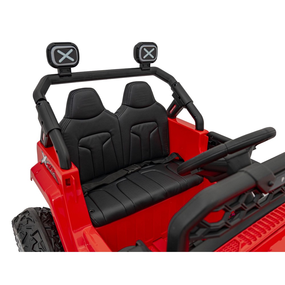 JOKO Elektrické autíčko Jeep OFF Road 4x4, penové kolesá, kožené sedadlo, FM rádio, červené