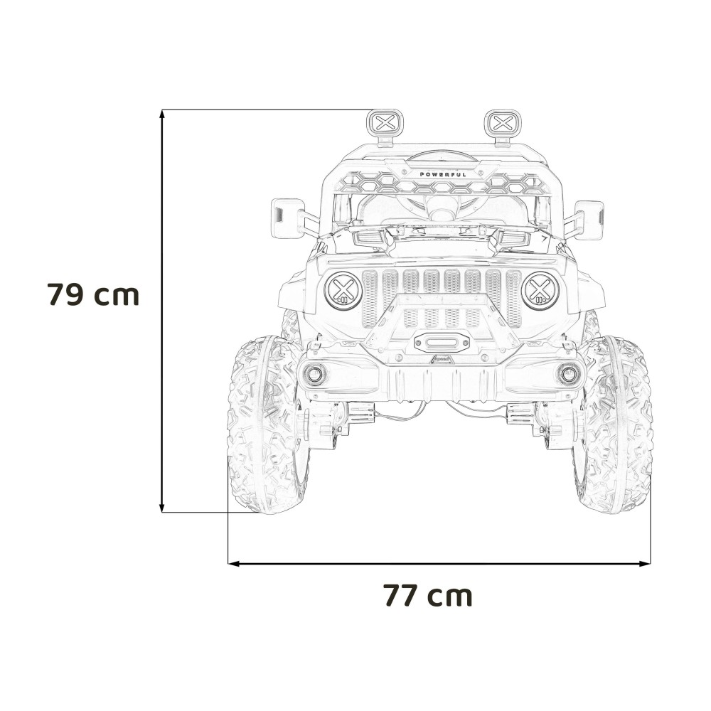 JOKO Elektrické autíčko Jeep OFF Road 4x4, penové kolesá, kožené sedadlo, FM rádio, červené