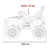 JOKO Elektrické autíčko Jeep OFF Road 4x4, penové kolesá, kožené sedadlo, FM rádio, červené