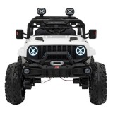 JOKO Elektrické autíčko Jeep OFF Road 4x4, penové kolesá, kožené sedadlo, FM rádio, biele