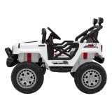 JOKO Elektrické autíčko Jeep OFF Road 4x4, penové kolesá, kožené sedadlo, FM rádio, biele