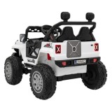 JOKO Elektrické autíčko Jeep OFF Road 4x4, penové kolesá, kožené sedadlo, FM rádio, biele