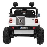 JOKO Elektrické autíčko Jeep OFF Road 4x4, penové kolesá, kožené sedadlo, FM rádio, biele
