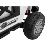 JOKO Elektrické autíčko Jeep OFF Road 4x4, penové kolesá, kožené sedadlo, FM rádio, biele