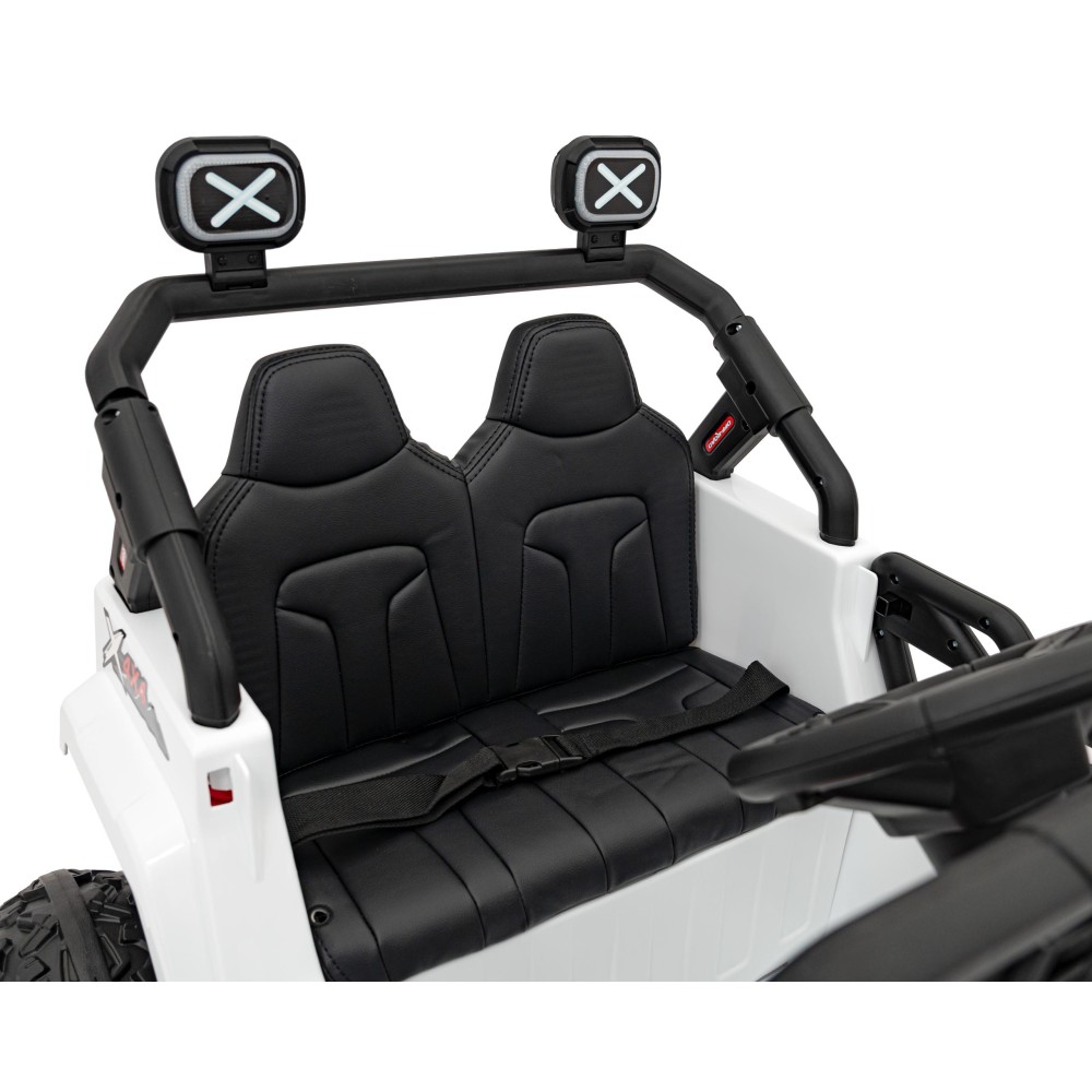 JOKO Elektrické autíčko Jeep OFF Road 4x4, penové kolesá, kožené sedadlo, FM rádio, biele