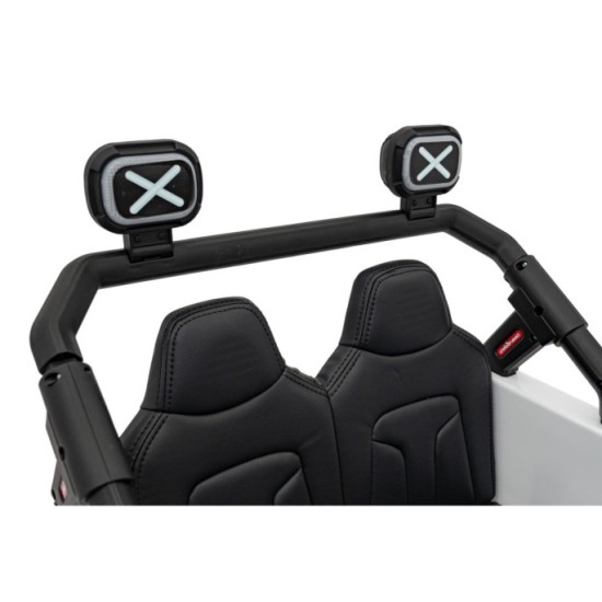 JOKO Elektrické autíčko Jeep OFF Road 4x4, penové kolesá, kožené sedadlo, FM rádio, biele