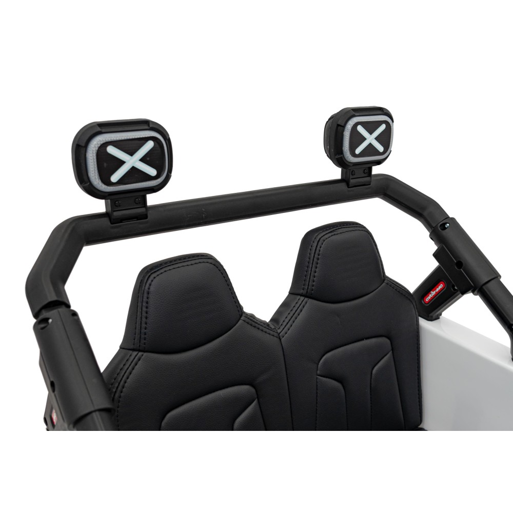 JOKO Elektrické autíčko Jeep OFF Road 4x4, penové kolesá, kožené sedadlo, FM rádio, biele